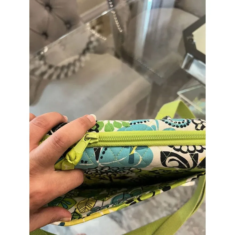 Vera Bradley Hard Shell Computer Zip Case Lime’s Up! 12”x9” CROSS Shoulder Strap